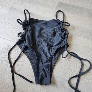 High waisted tie side swim bottom